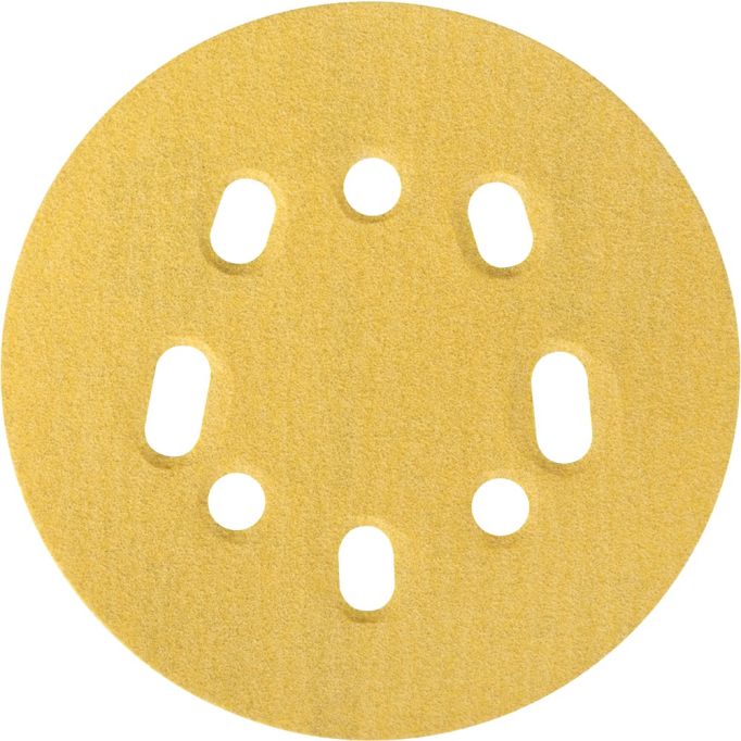Norton 5" 5 & 8 Hole P120 Hook & Sand Paper H&L UVH Disc 25Pk