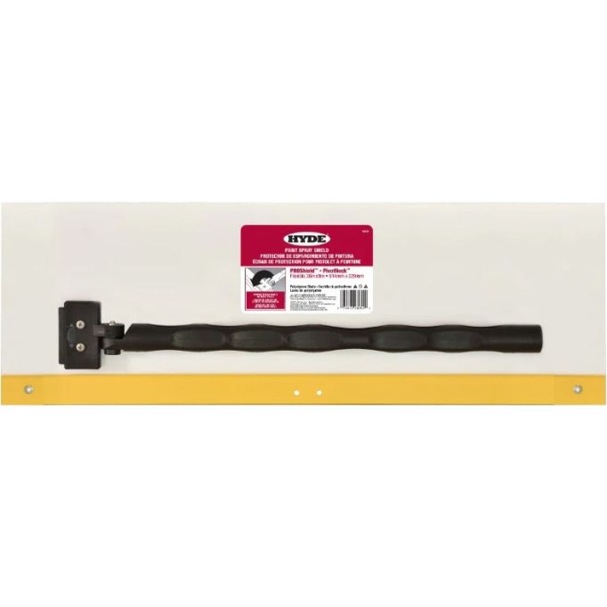 Hyde 24" x 9" Hi-Impact Poly Spray Shield w/ Pivot Neck & 18" Handle
