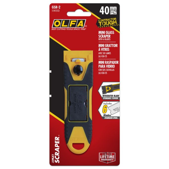 OLFA 40mm Stainless Steel Blade Mini Glass Scraper
