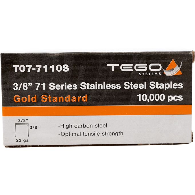 Tego 3/8" 71 Series Stainless Steel Staples (Case of 20)