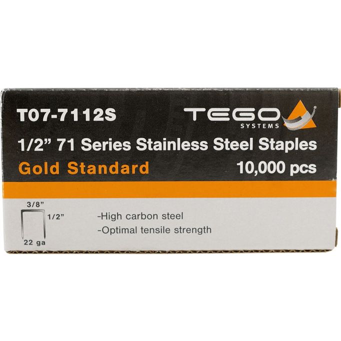 Tego 1/2" 71 Series Stainless Steel Staples (Case of 20)