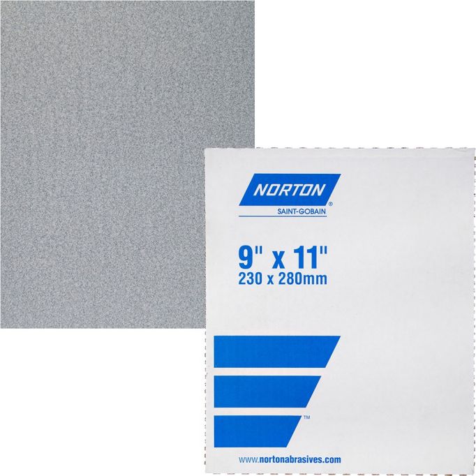 Norton 9" x 11" 320B Durite Open Coat Paper Sanding Sheet (100 per Pack)