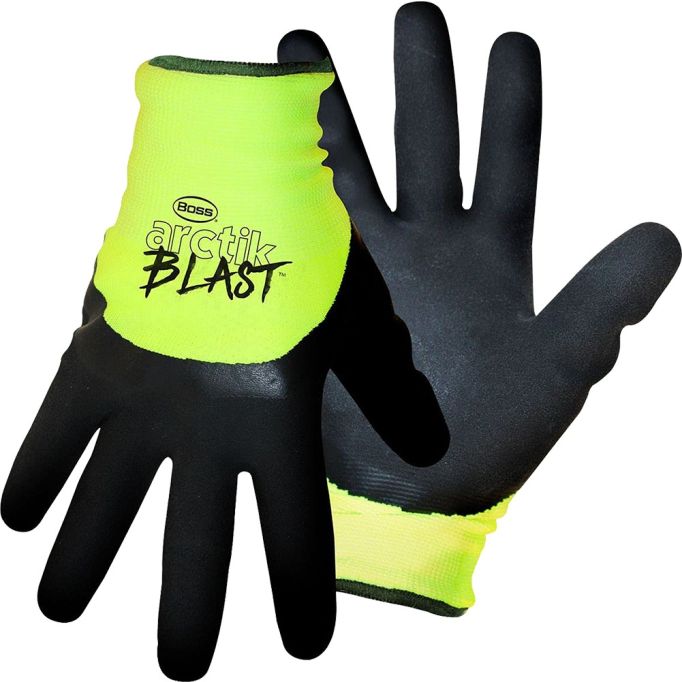 Boss XL High-Vis Polyester Knit Work Glove w/Latex Palm