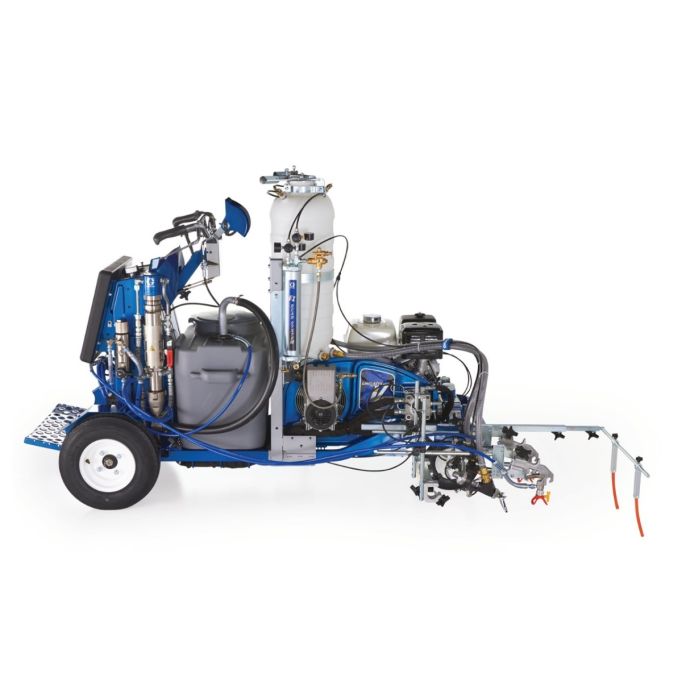 Graco LineLazer V 250SPS HP Reflective Series Self-Propelled Gas Hydraulic Airless Line Striper & Pressurized EZ Bead System w/ Two AutomaticGuns & TwoTanks