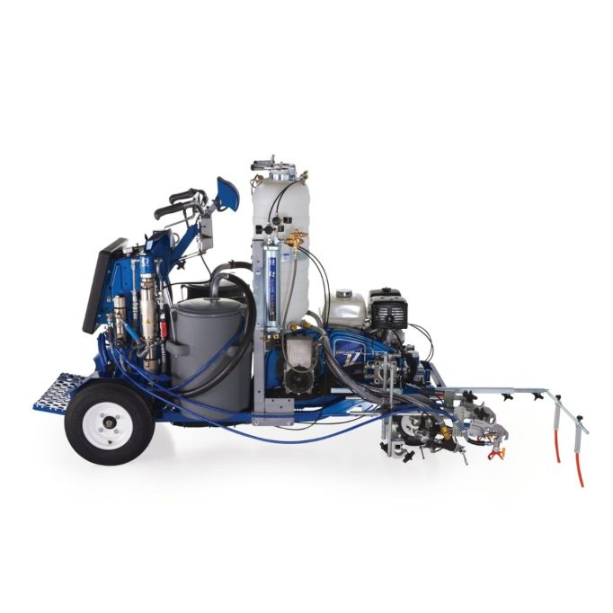 Graco LineLazer V 250DC HP Reflective Series Dual Color Self-Propelled Gas Hydraulic Airless Line Striper & Pressurized EZ Bead System w/TwoAutomaticGuns& Two Tanks