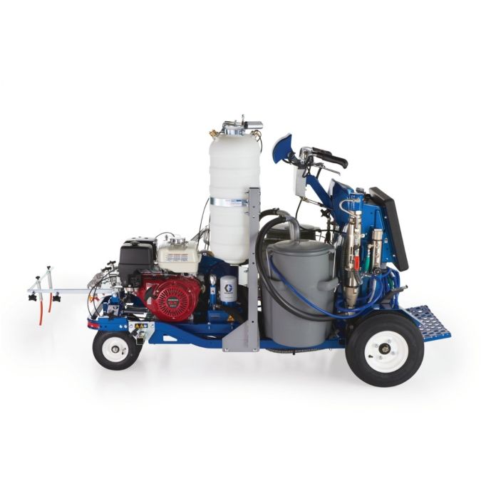 Graco LineLazer V 250DC HP Reflective Series Dual Color Self-Propelled Gas Hydraulic Airless Line Striper & Pressurized EZ Bead System w/TwoAutomaticGuns& Two Tanks