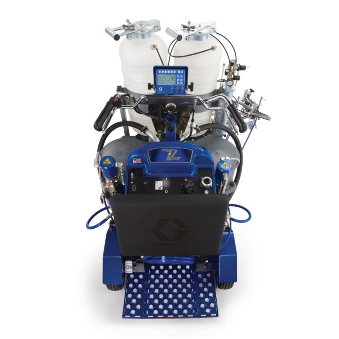 Graco LineLazer V 250DC HP Reflective Series Dual Color Self-Propelled Gas Hydraulic Airless Line Striper & Pressurized EZ Bead System w/TwoAutomaticGuns& Two Tanks