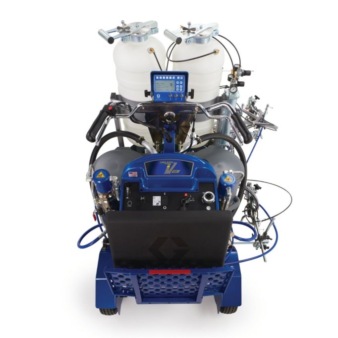 Graco LineLazer V 250DC HP Reflective Series Dual Color Self-Propelled Gas Hydraulic Airless Line Striper & Pressurized EZ Bead System w/Three Automatic Guns & Two Tanks