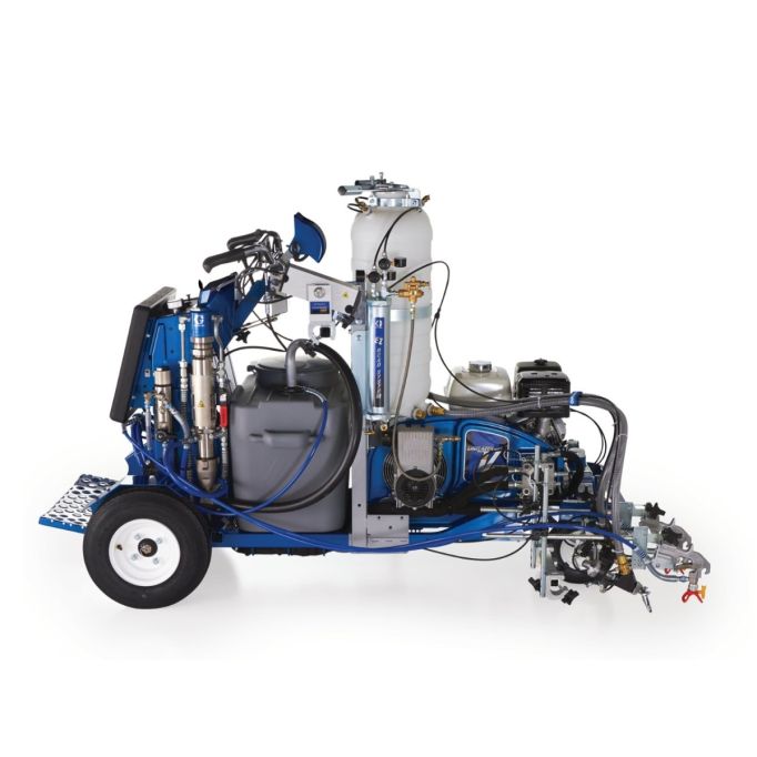 Graco LineLazer V 250SPS HP Reflective Series Self-Propelled Gas Hydraulic Airless Line Striper, Pressurized EZ Bead System, & LazerGuide3000 System w/TwoAutomatic Guns & Two Tanks