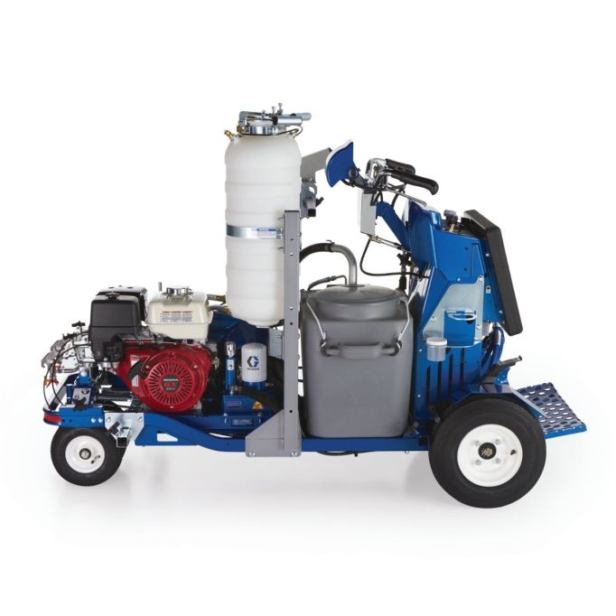 Graco LineLazer V 250SPS HP Reflective Series Self-Propelled Gas Hydraulic Airless Line Striper, Pressurized EZ Bead System, & LazerGuide3000 System w/TwoAutomatic Guns & Two Tanks
