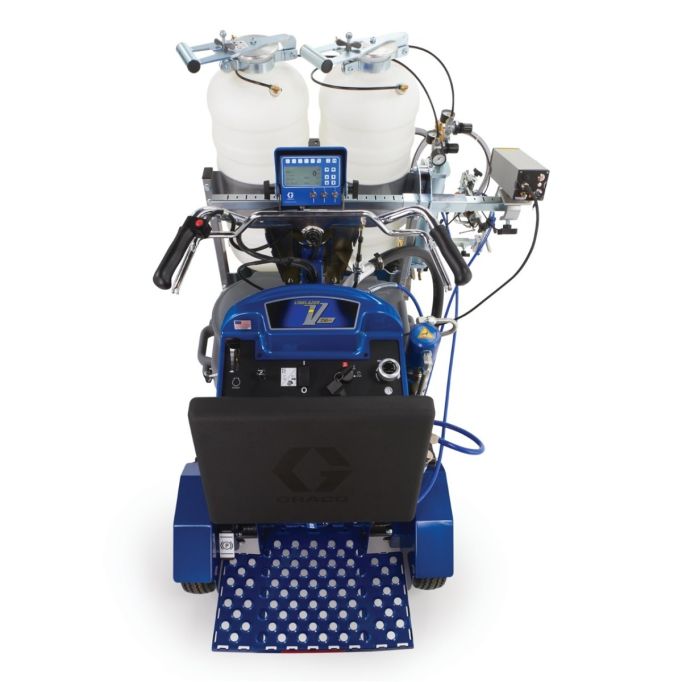 Graco LineLazer V 250SPS HP Reflective Series Self-Propelled Gas Hydraulic Airless Line Striper, Pressurized EZ Bead System, & LazerGuide3000 System w/TwoAutomatic Guns & Two Tanks