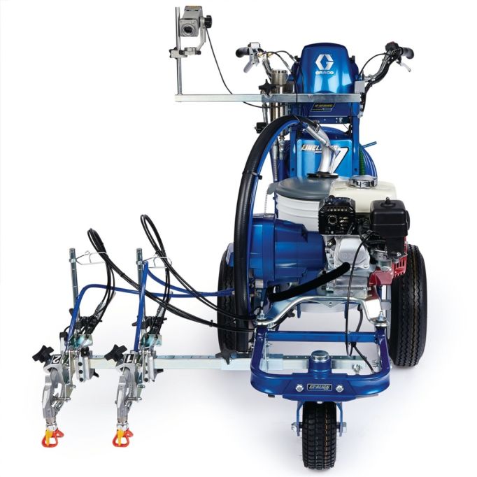 Graco LineLazer V 3900 HP Automatic Series Gas Airless Line Striper and LazerGuide 2000 Laser-Guided Layout System w/ One Automatic Gun & One Manual Gun
