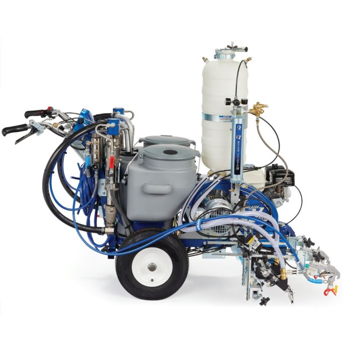 Graco LineLazer V 200DC HP Reflective Series Dual Color Gas Hydraulic Airless Line Striper & Pressurized EZ Bead System w/ Two AutomaticGuns& One Tank