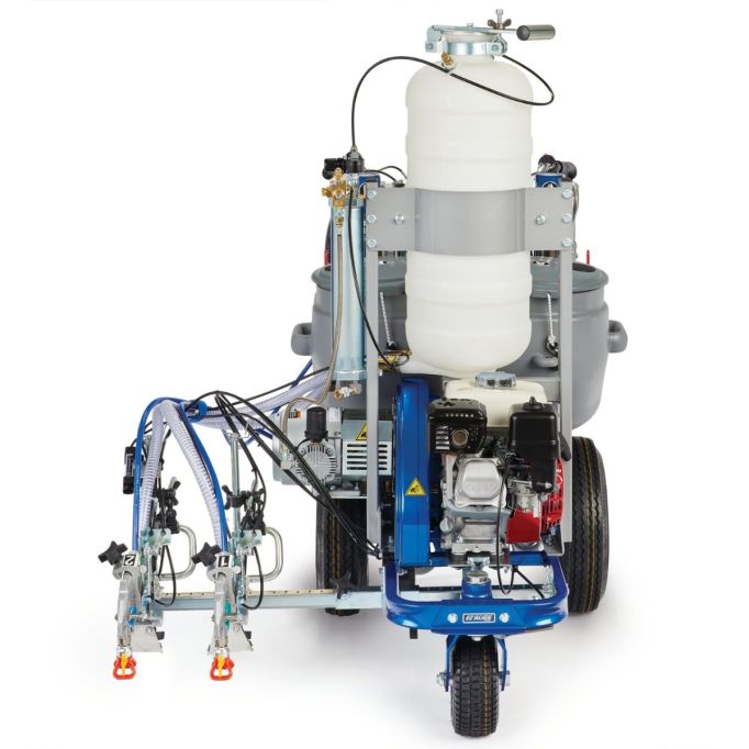Graco LineLazer V 200DC HP Reflective Series Dual Color Gas Hydraulic Airless Line Striper & Pressurized EZ Bead System w/ Two AutomaticGuns& One Tank