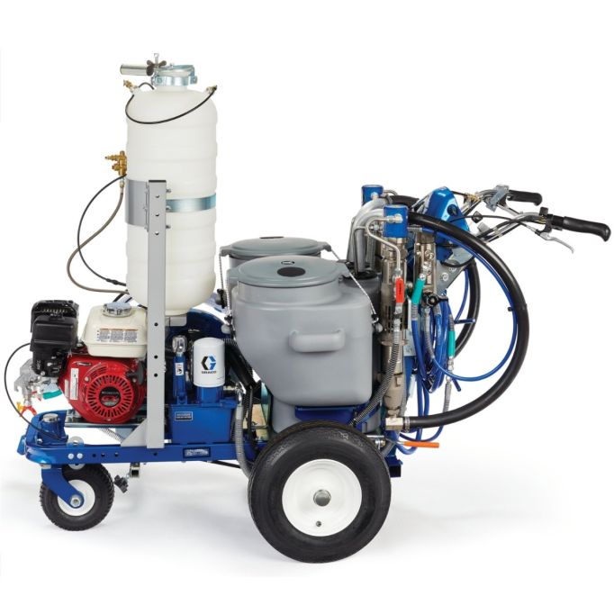 Graco LineLazer V 200DC HP Reflective Series Dual Color Gas Hydraulic Airless Line Striper & Pressurized EZ Bead System w/ Two AutomaticGuns& One Tank