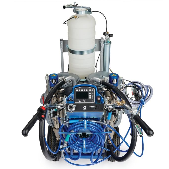 Graco LineLazer V 200DC HP Reflective Series Dual Color Gas Hydraulic Airless Line Striper & Pressurized EZ Bead System w/ Two AutomaticGuns& One Tank