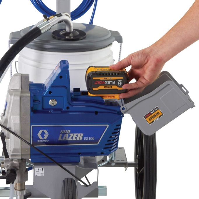 Graco FieldLazer ES 100 Battery-Powered Airless Field Striper w/ Two DeWalt Batteries