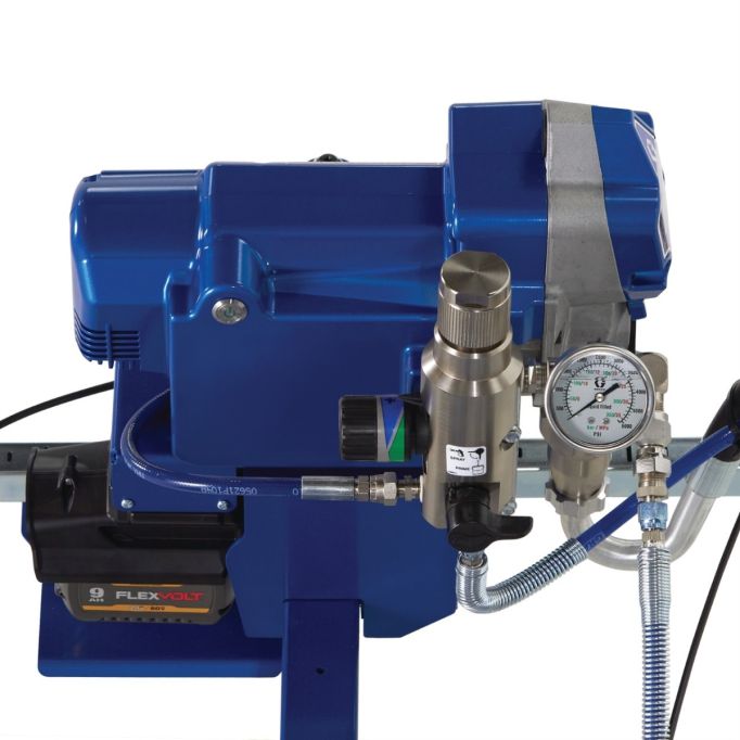 Graco LineLazer ES 500 Standard Series Mechanical Battery-Powered Airless Line Striper w/ One Gun & Two DeWalt Batteries