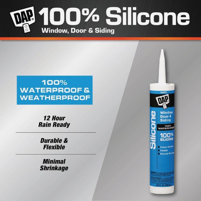 T4P DAP White 100% Silicone & Dripless Caulk Gun Bundle