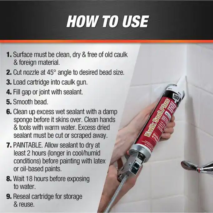 T4P DAP White Kwik Seal Plus & Dripless Caulk Gun Bundle
