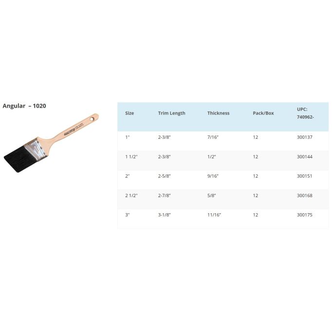 ArroWorthy Black China Bristle Classic Professional Paint Brushes