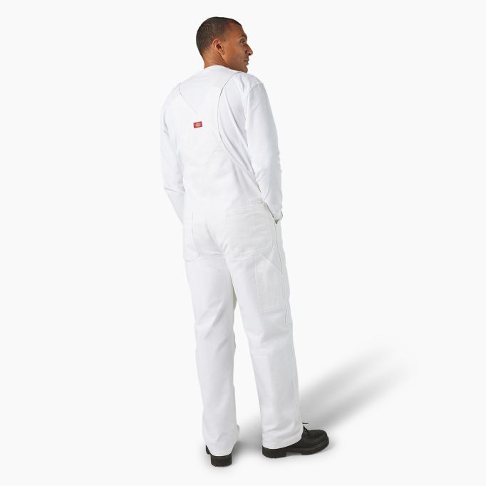 Dickies White Painter Bib Overalls
