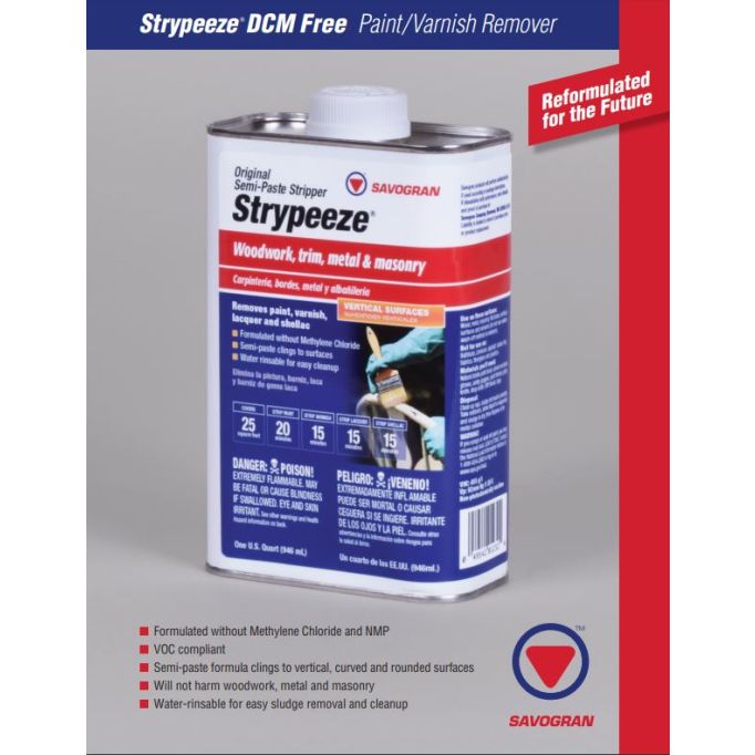 Savogran Strypeeze Paint & Varnish Removers (DCM & NMP FREE)