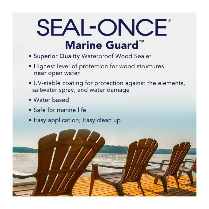 Seal-Once Marine Grade Pre-Mixed Semi-Transparent Premium Wood Stain & Sealer