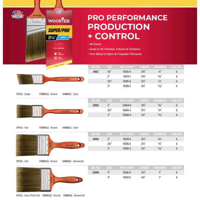 Wooster Super/Pro Paint Brushes