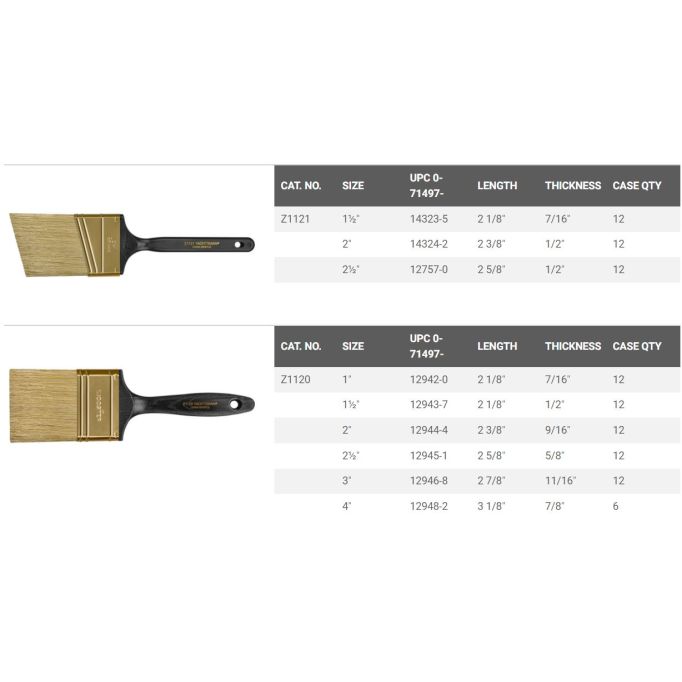 Wooster Pro Yachtsman White China Bristle Paint Brushes