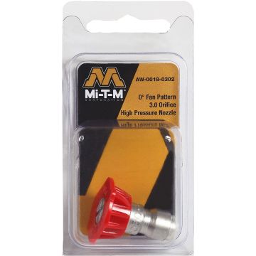 Mi-T-M 3.0 Orifice 0 Degree (Red) Pressure Washer Quick Connect Nozzle
