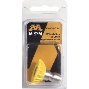 Mi-T-M 3.0 Orifice 15 Degree (Yellow) Pressure Washer Quick Connect Nozzle