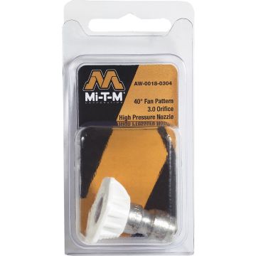 Mi-T-M 3.0 Orifice 40 Degree (White) Pressure Washer Quick Connect Nozzle
