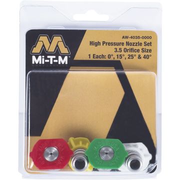 Mi-T-M 3.5 Orifice Pressure Washer Quick Connect Nozzle Set (Contains 4ea 0,15, 25 & 40)