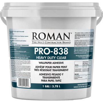 Roman PRO-838 1gal Clear Heavy Duty Wallpaper Adhesive