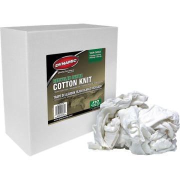 Dynamic #10 8Lb Box Recycled White Cotton Knit Wiping Cloth