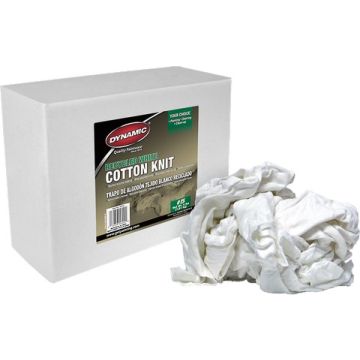 Dynamic #5 4Lb Box Recycled White Cotton Knit Wiping Cloth