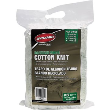 Dynamic #5 4Lb Block Recycled White Cotton Knit Wiping Cloth