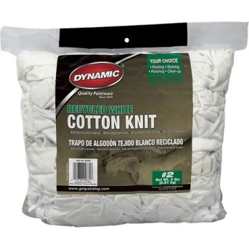 Dynamic #2 2Lb Bag Recycled White Cotton Knit Wiping Cloth
