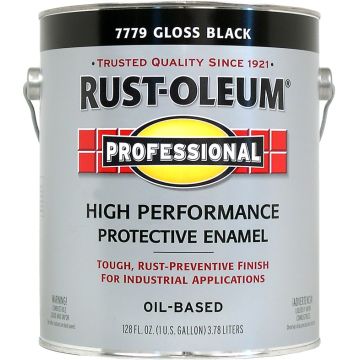 Rust-Oleum 1gal Gloss Black Professional Oil Based Enamel Paint (High Performance)