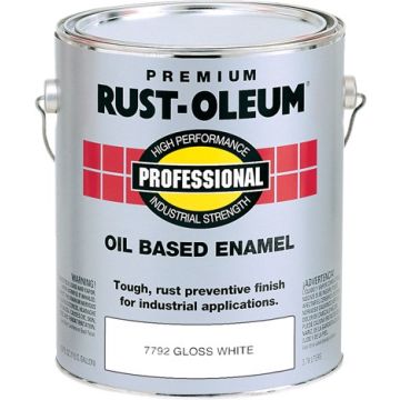 Rust-Oleum 1gal Gloss White Professional Oil Based Enamel Paint (High Performance)