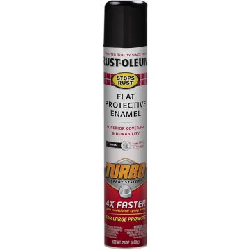 Rust-Oleum 24oz Flat Black Stops Rust Turbo Spray Paint