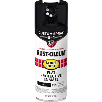 Rust-Oleum 12oz Flat Black 5-in-1 Stops Rust Spray Paint