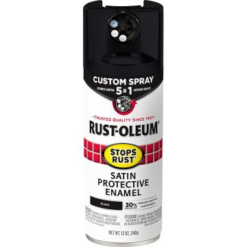Rust-Oleum 12oz Satin Black 5-in-1 Stops Rust Spray Paint