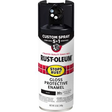 Rust-Oleum 12oz Gloss Black 5-in-1 Stops Rust Spray Paint