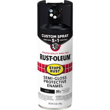 Rust-Oleum 12oz Semi-Gloss Black 5-in-1 Stops Rust Spray Paint