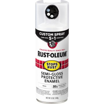 Rust-Oleum 12oz Semi-Gloss White 5-in-1 Stops Rust Spray Paint