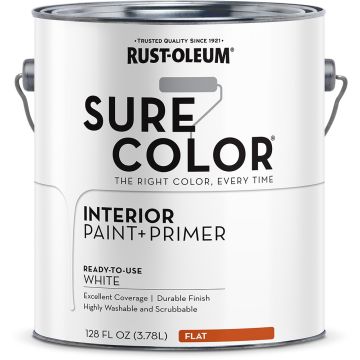 Rust-Oleum 1gal White Flat SURE COLOR Interior Wall Paint