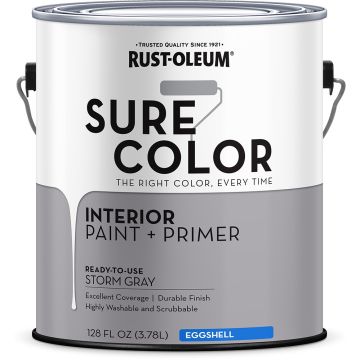 Rust-Oleum 1gal Storm Gray Eggshell SURE COLOR Interior Wall Paint
