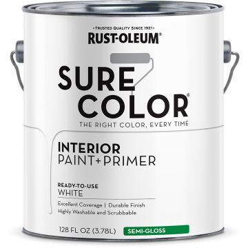 Rust-Oleum 1gal White Semi-Gloss SURE COLOR Interior Wall Paint